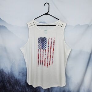 Maurices Americana Patriotic American Flag Graphic Tank 2X NWT